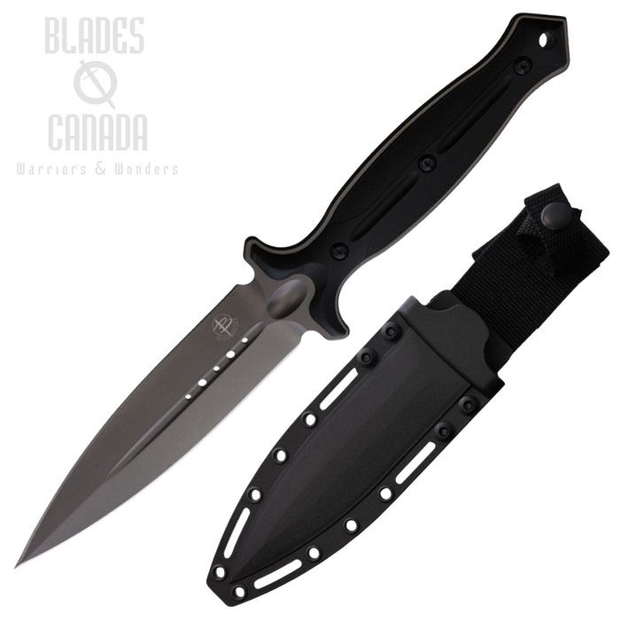 Begg Knives Filoso Fixed Blade Dagger Knife, 1095HC Grey, Nylon Black, GB028